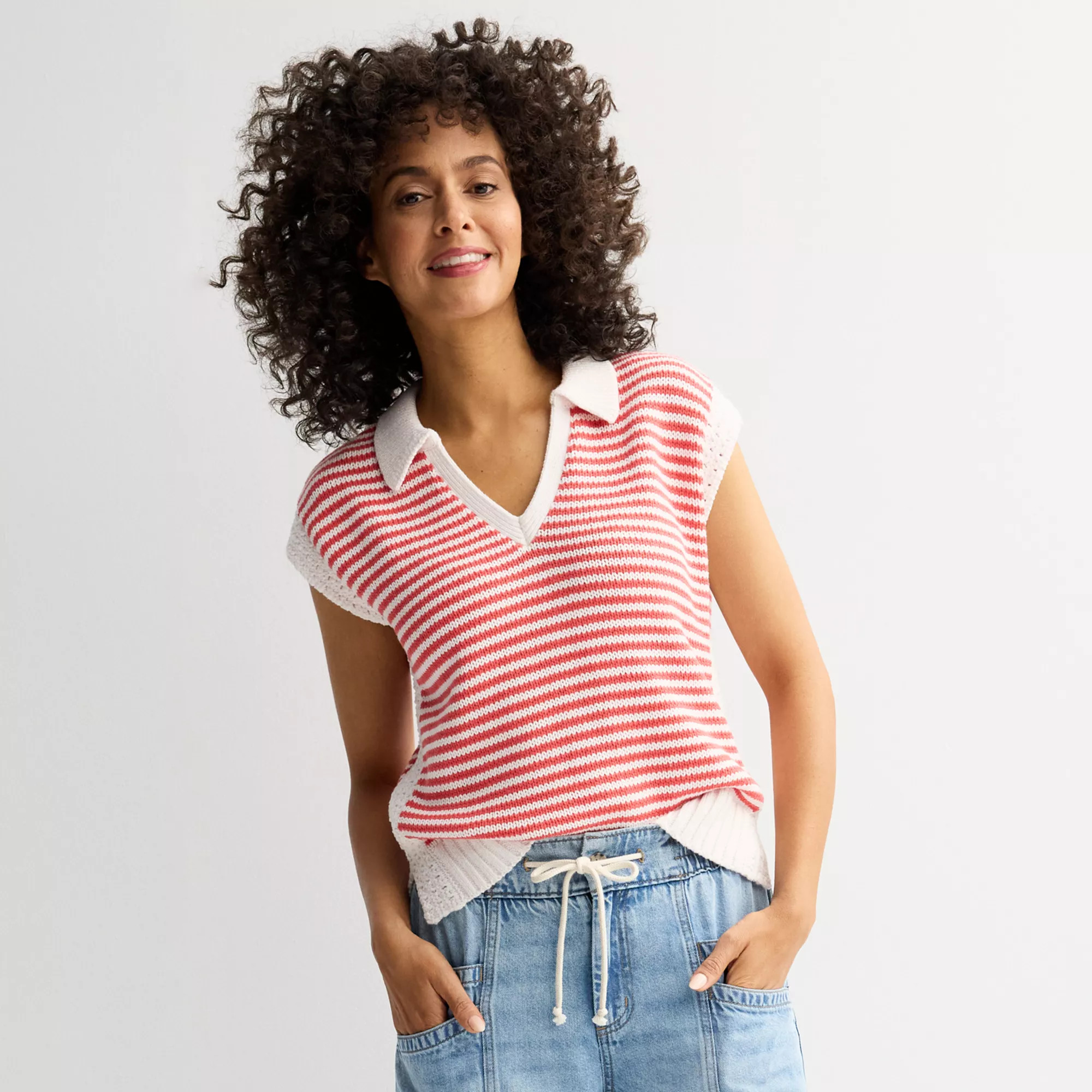 Women's Sonoma Goods For Life® Collared Sweater Vest | Kohl's