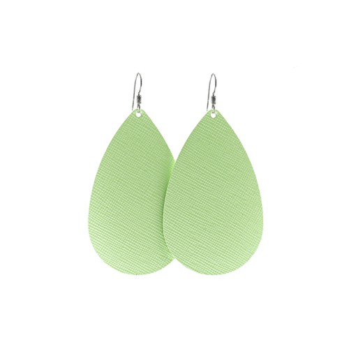 Key Lime Leather Earrings | Nickel and Suede