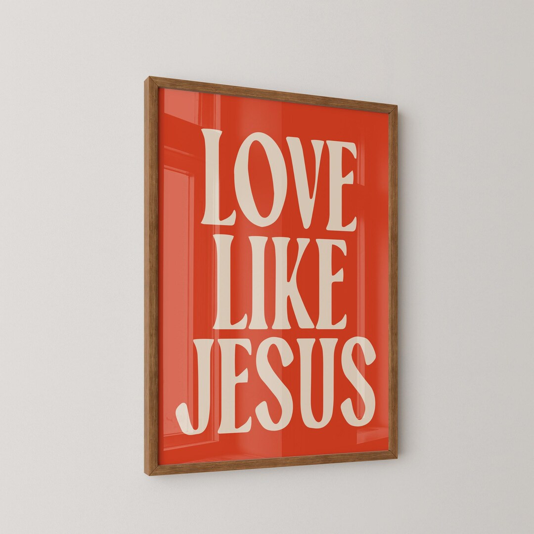 Love Like Jesus Printable, Trendy Christian Wall Art, Retro Christian Poster, Printable Christian... | Etsy (US)