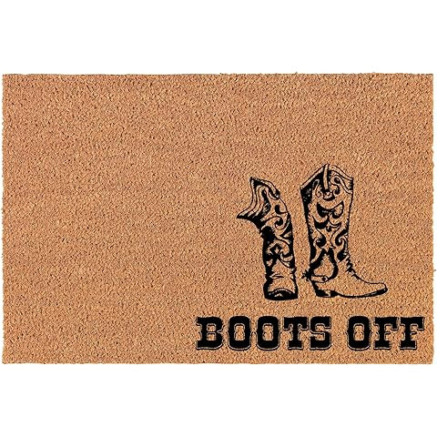 Welcome Doormat Coco Coir Door Mat Gift Boots Off Corner Cowboy Cowgirl Boots Ranch Farm Country ... | Amazon (US)