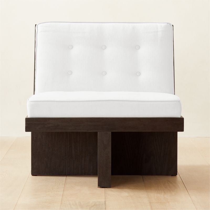 Wright White Linen Lounge Chair | CB2 | CB2