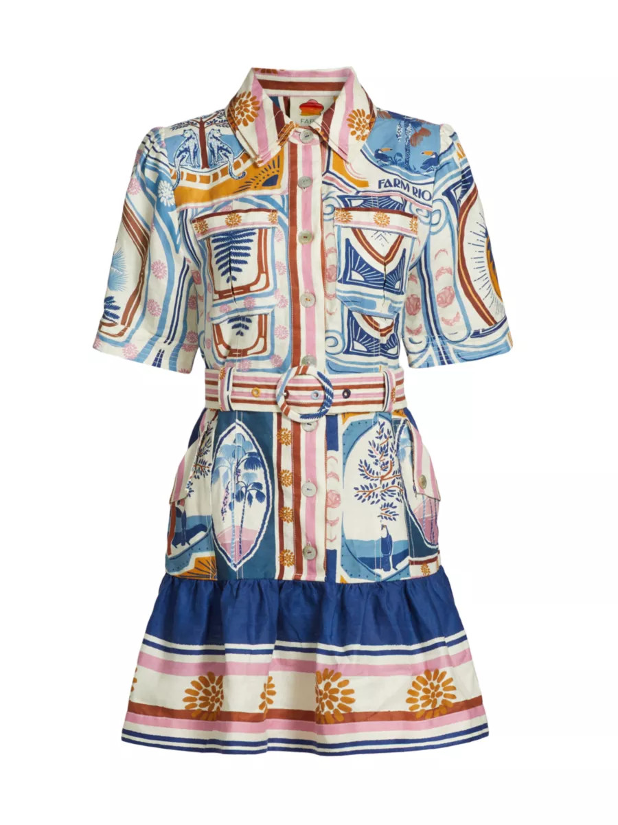 Cerrado Stamps Mini Shirtdress | Saks Fifth Avenue