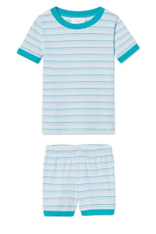 Kids Shorts Set in Turquoise Ombre | LAKE Pajamas
