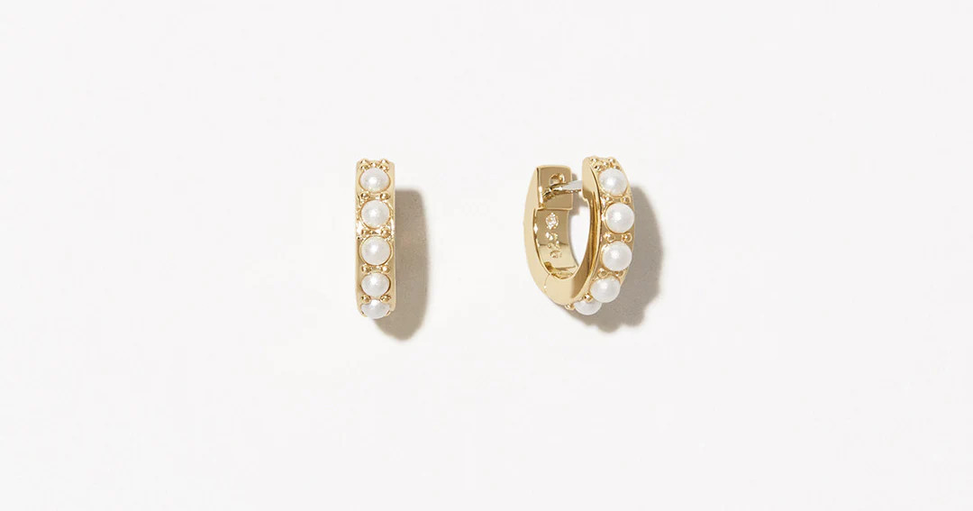 Pearl Huggie Hoops - Ashley | Ana Luisa