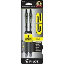 Pilot G2 Retractable Gel Ink Pens, Bold Point, Black, 2 Pack, 17510781 | Walmart (US)