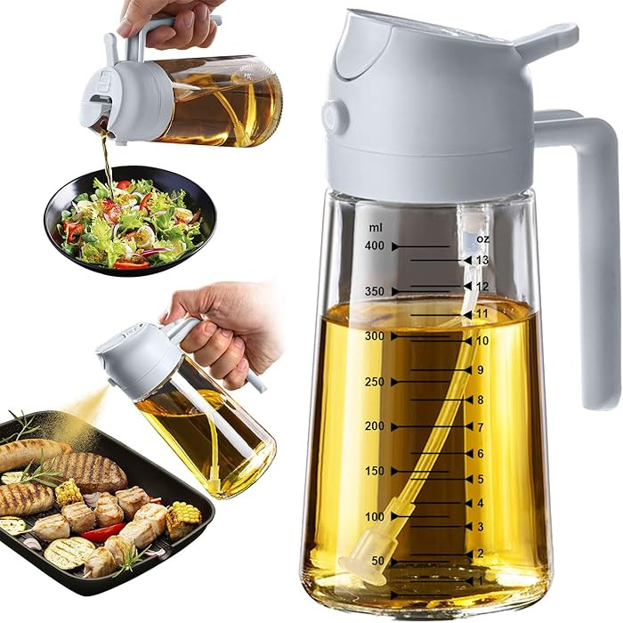 TrendPlain 16oz/470ml Glass Olive Oil Sprayer for Cooking – 2 in 1 Olive Oil Dispenser Bottle f... | Amazon (US)