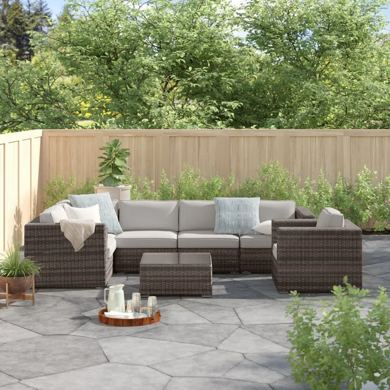 Dayne Wicker/Rattan 5 - Person Seating Group with Cushions | Wayfair North America