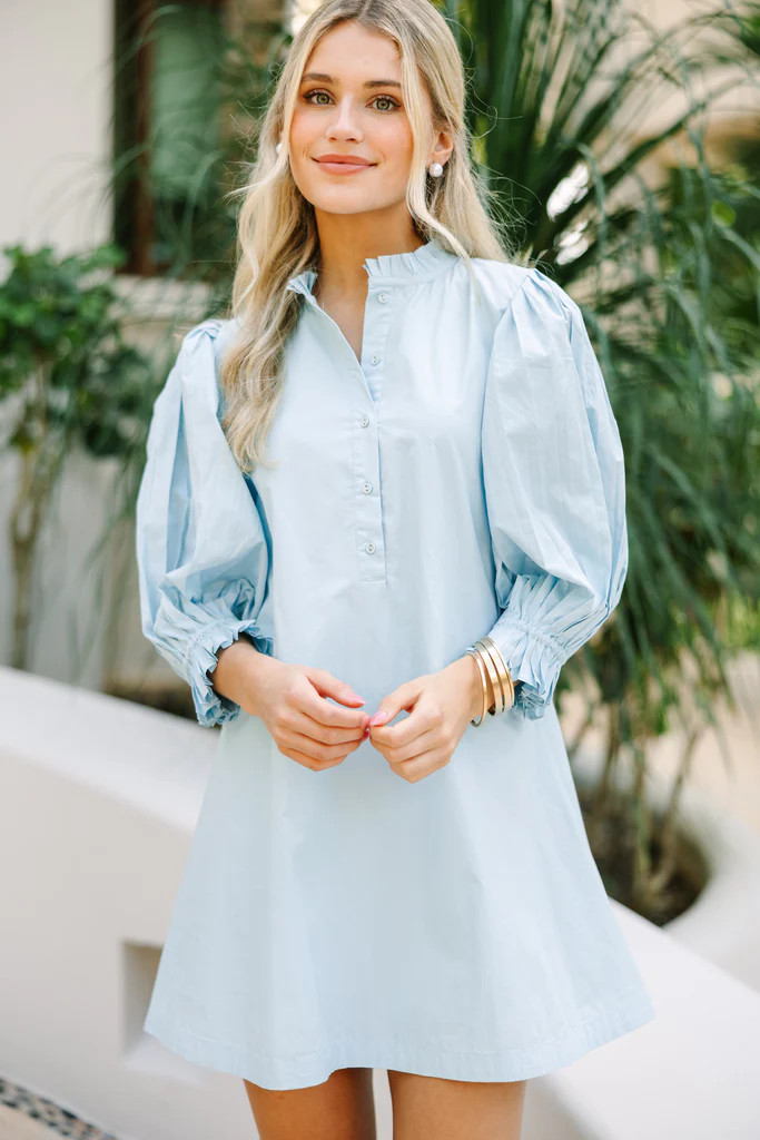 Under The Stars Light Blue Tie Back Dress | The Mint Julep Boutique