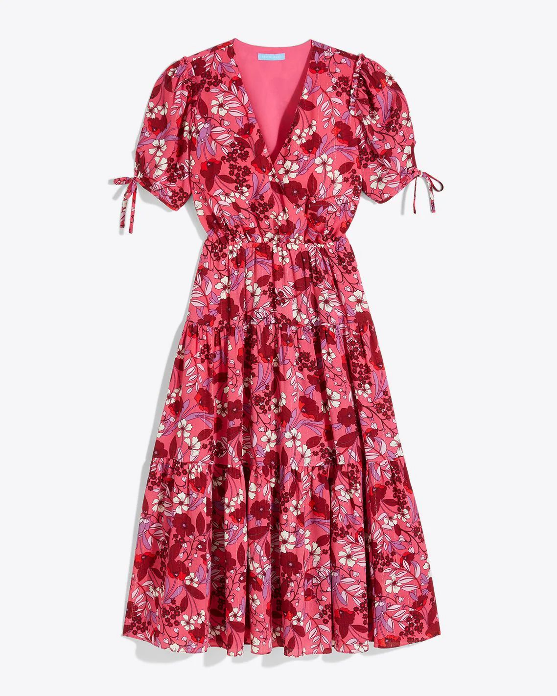 Faux Wrap Dress in Raspberry Clematis Floral | Draper James (US)