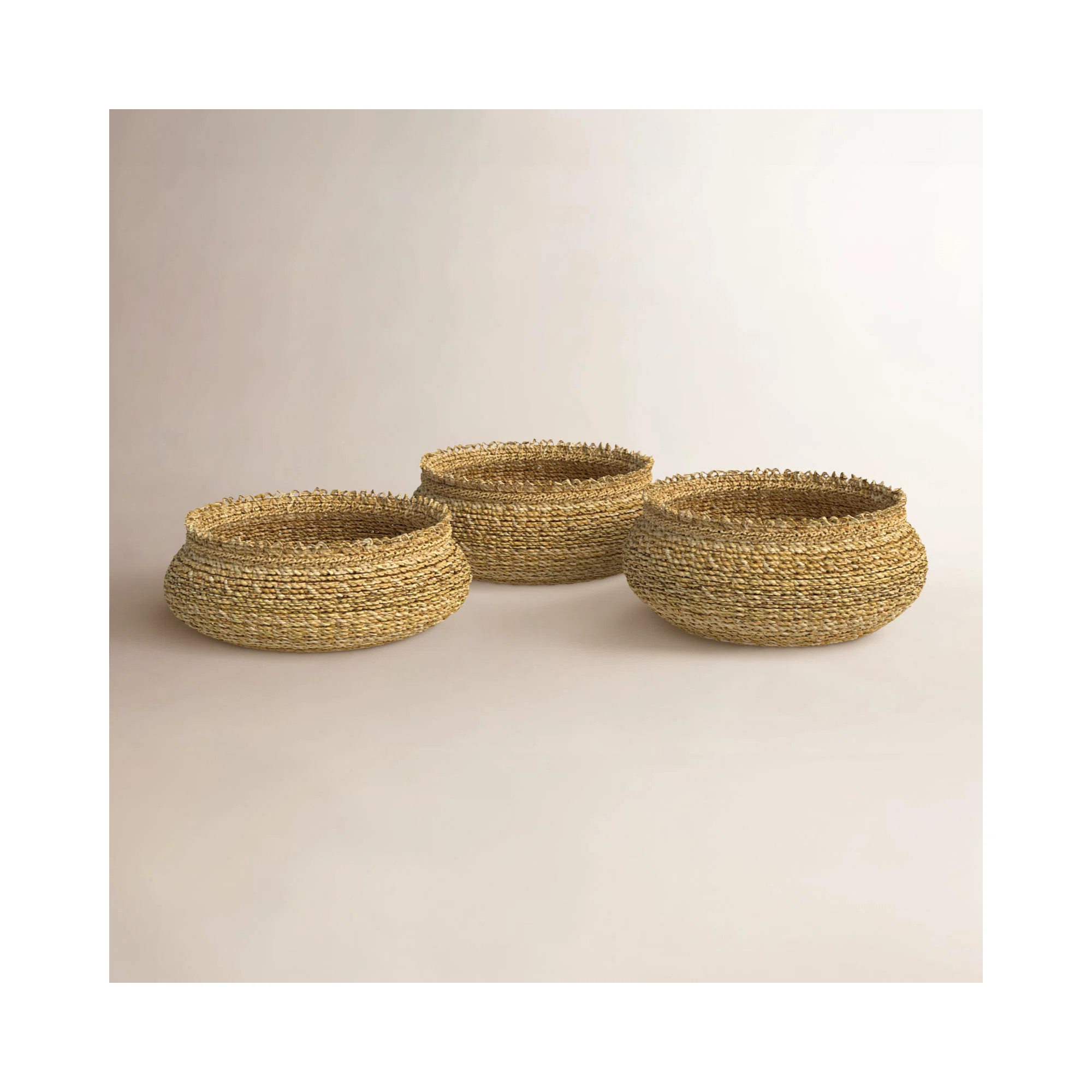 Handmade Seagrass Decorative Basket - Set of 3 | Joss & Main