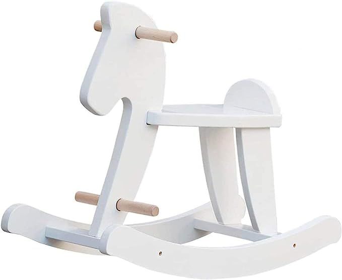 labebe - Wooden Rocking Horse, Baby Wood Ride On Toys for 18 Months Up, White Rocker Toy for Kid,... | Amazon (US)