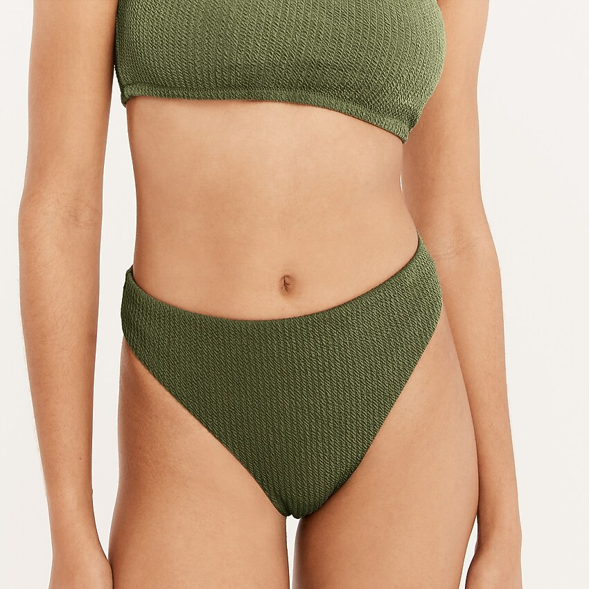 Textured high-rise cheeky bikini bottom | J. Crew US