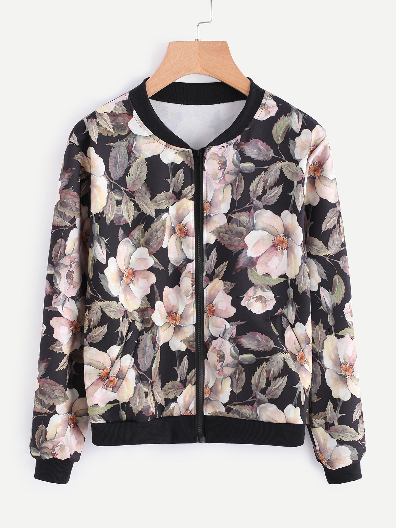 Floral Print Random Bomber jacket | SHEIN