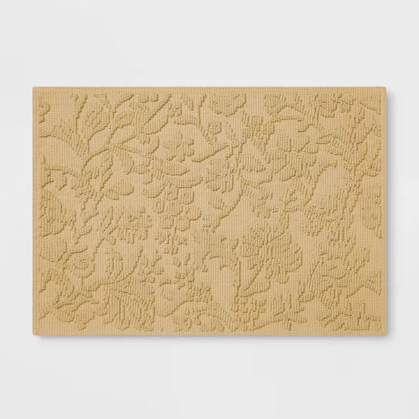 30"x21" Floral Bath Mat Yellow Floral - Threshold™ | Target