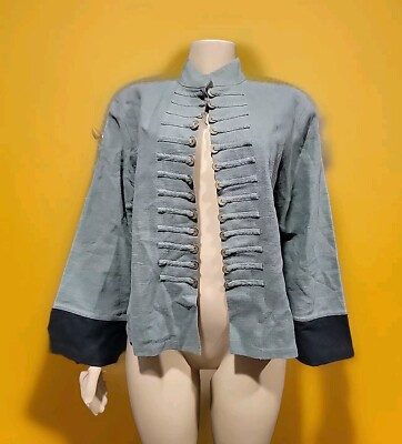 Peacock Ways Women's Jacket M Forest Green Heavy Linen Open Short Mandarin #Z | eBay US