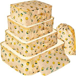 Adwaita 6 Set Packing Cubes, Travel Luggage Packing Organizers (Lemon) | Amazon (US)
