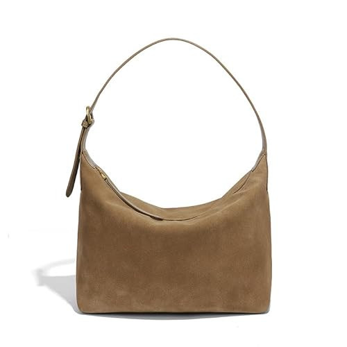 swinsack Suede Hobo Bag For Women,Vintage Slouchy Shoulder Crossbody Purse, Fause Suede Handbag,Lightweight Soft Medium Size. (Khaki) | Amazon (US)