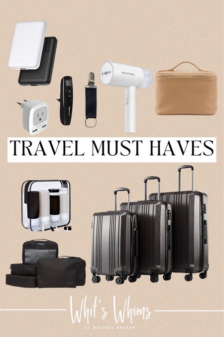 Travel, travel essentials, suitcase, toiletry bag, packing cubes, travel charger, wireless charger, steamer, cosmetic bag 

#LTKunder50 #LTKunder100 #LTKSeasonal