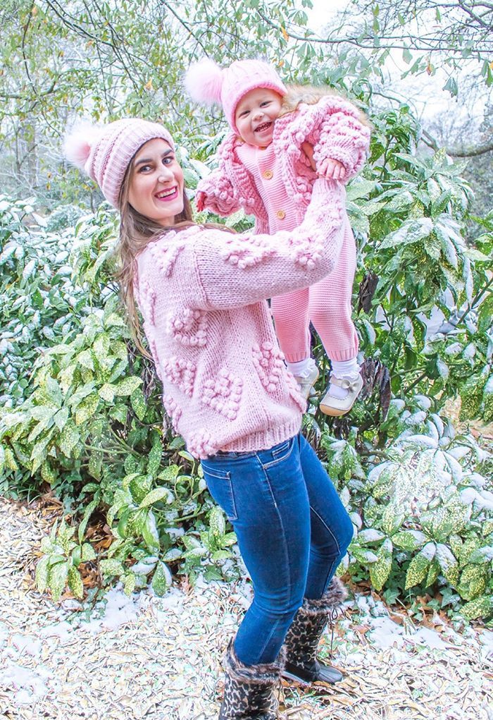 Knit Your Love Cardigan in Pink For Kids | Chicwish