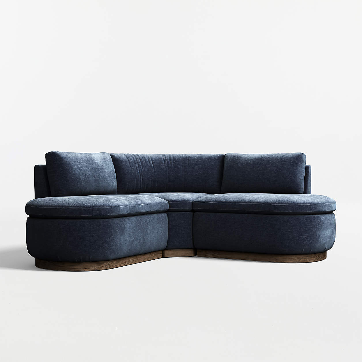 Edendale Blue Upholstered Double L-Shaped Loveseat Storage Dining Banquette + Reviews | Crate & B... | Crate & Barrel