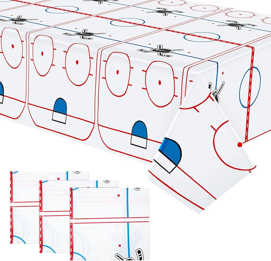 Boao Hockey Tablecloth Ice Hockey Field Table Cover Plastic Tablecloth Dining Room Kitchen Rectan... | Amazon (US)