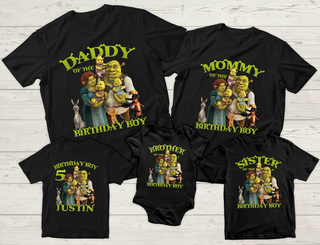 Shrek Family Birthday Shirt, Custom Shrek Birthday Boy/girl Shirt, Shrek Film Birthday Shirt - Et... | Etsy (US)