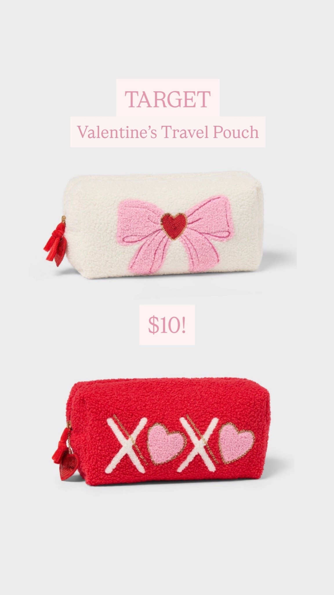 How cute are these $10 Valentines Day themed pouch from Target! 

#LTKHoliday #LTKGiftGuide #LTKTravel