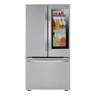 LG 23 cu. ft. French Door Refrigerator with InstaView Door-in-Door, Ice Maker in PrintProof Stainless Steel, Counter Depth | The Home Depot
