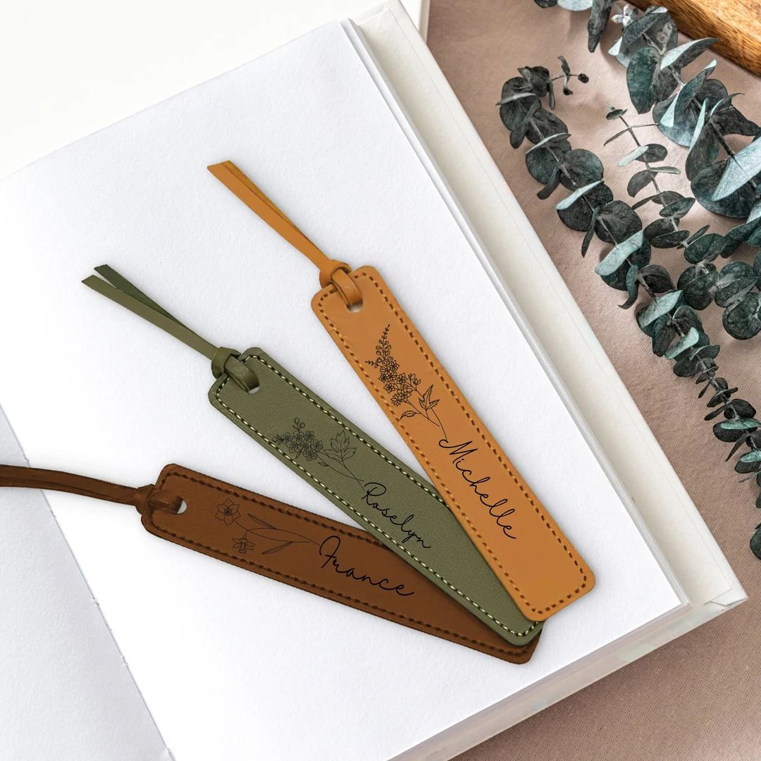 Personalized Leather Bookmark for Women Custom Name Bookmark - Etsy | Etsy (US)