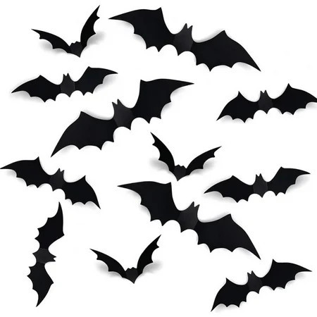 44 Pcs Halloween Bats Decorations, 3D Scary Bats for Wall Decor Multi-Size Bats Halloween Indoor Decor Home Window Decoration Set | Walmart (US)