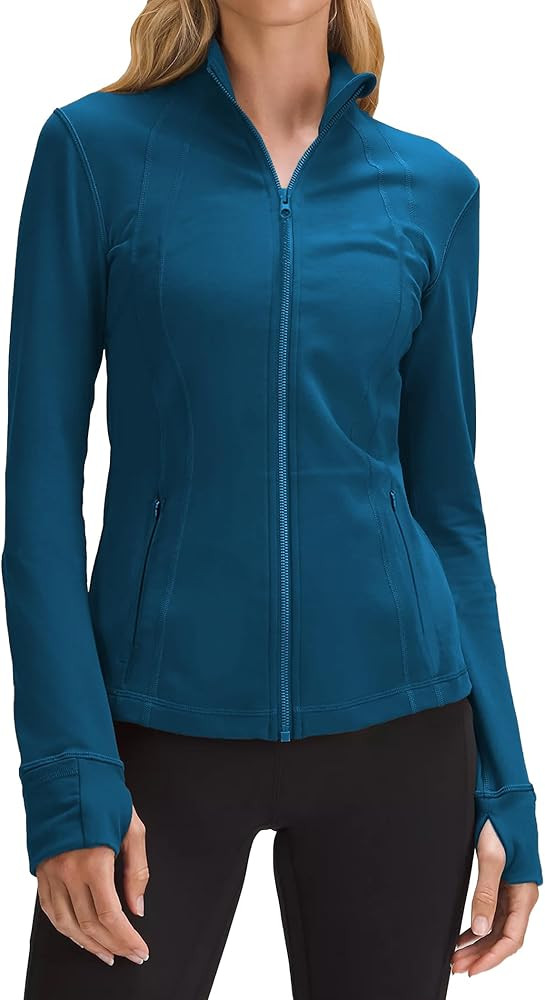 PINSPARK Women's Running Jacket Athletic Full Zip Lightweight Track Jackets Slim Fit Yoga Workout... | Amazon (US)