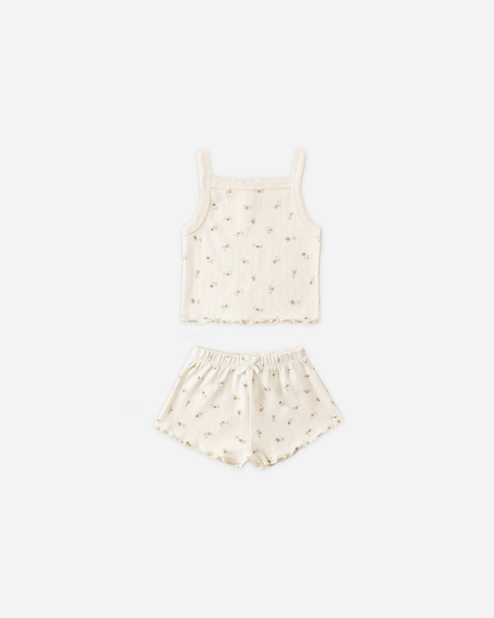 Pointelle Tank + Shortie Set Petit Fleur | Rylee + Cru