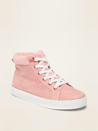Sueded Sherpa-Lined High-Tops for Girls | Old Navy (US)
