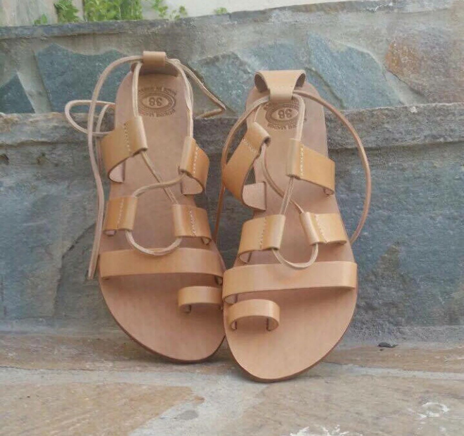 Leather Tie up sandals, Greek Lace up Sandals, Toe Ring Sandals, Greek Leather sandals, Women Gla... | Etsy (US)