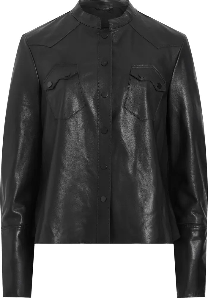 Rock Western Leather Snap-Up Shirt | Nordstrom