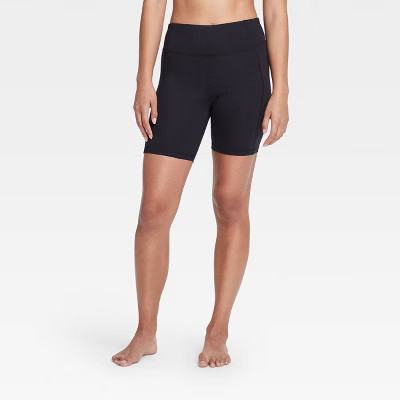 Women's Contour Power Waist High-Rise Shorts 7" - All in Motion™ Black XS | Target