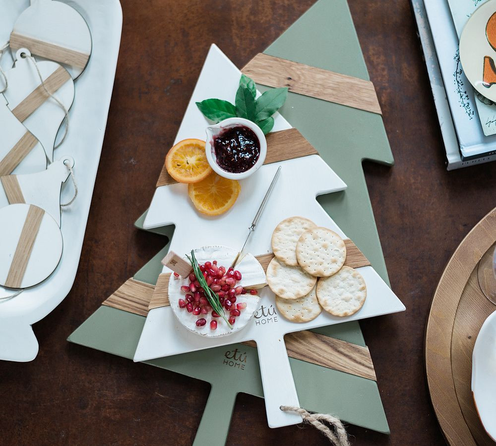 Holiday Tree Shaped Reclaimed Wood Cheese Boards | Pottery Barn (US)