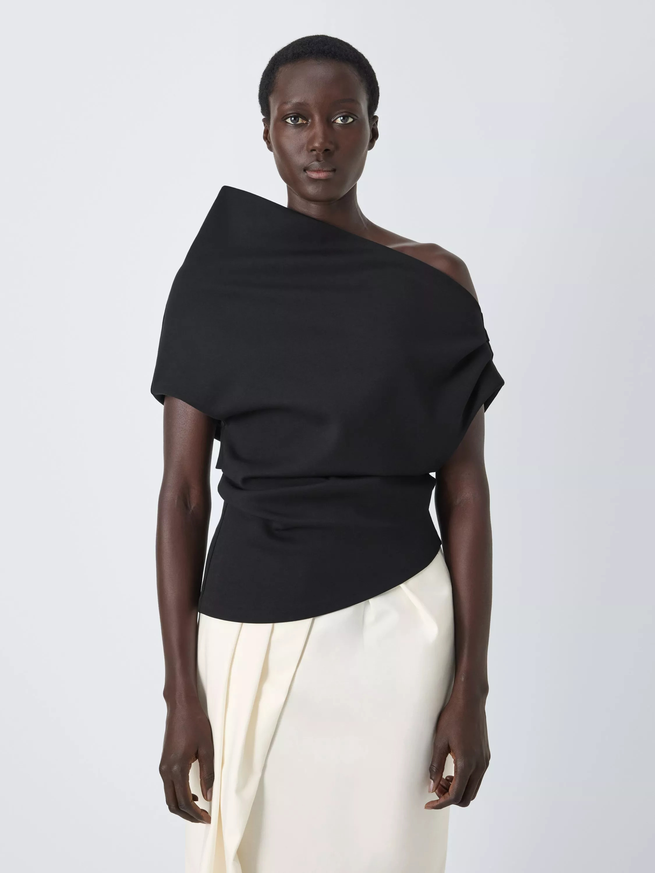 John Lewis x A.W.A.K.E. MODESleeveless Asymmetric Slim Fit Top, Black | John Lewis (UK)