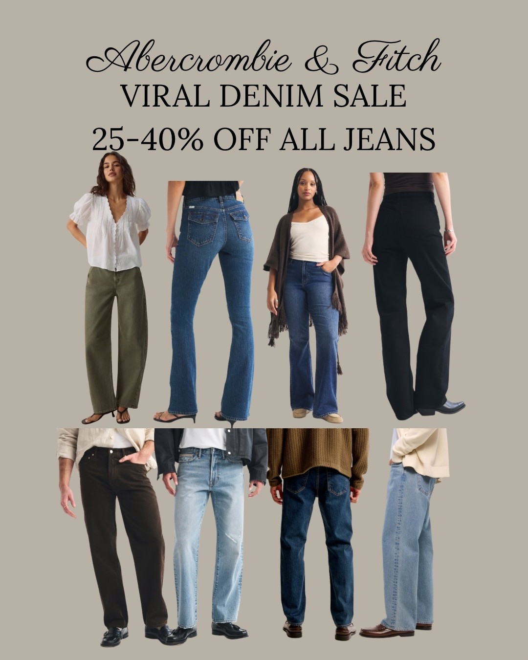 Don’t miss out on Abercrombie & Fitch’s viral jean sale!! #a&f #abercrombie #jeansale #clothingsale

@abercrombieandfitch

#LTKSaleAlert