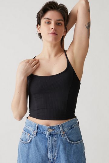 UO Cabana Ribbed Cropped Cami | Urban Outfitters (US and RoW)
