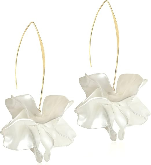 JIUIQL Handmade Bohemian Matt Acrylic Large Flower Dangle Drop Earrings Unique Exaggerated Europe... | Amazon (US)