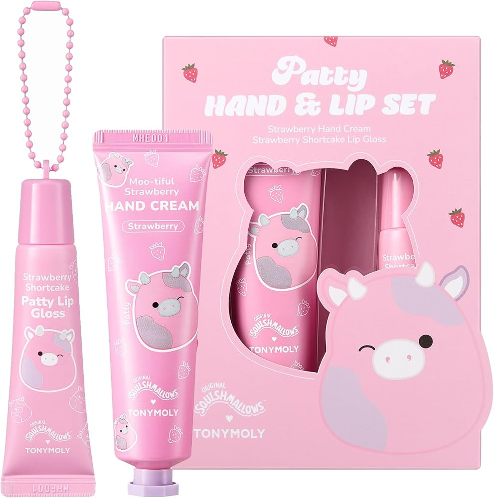 TONYMOLY x Squishmallows Patty the Cow 2-Piece Skincare & Beauty Gift Set – Strawberry Hand Cre... | Amazon (US)