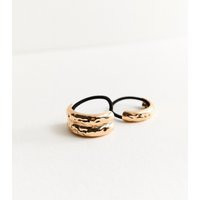 Pack Of 2 Gold Tone Hammered Hair Ties New Look | New Look (UK)
