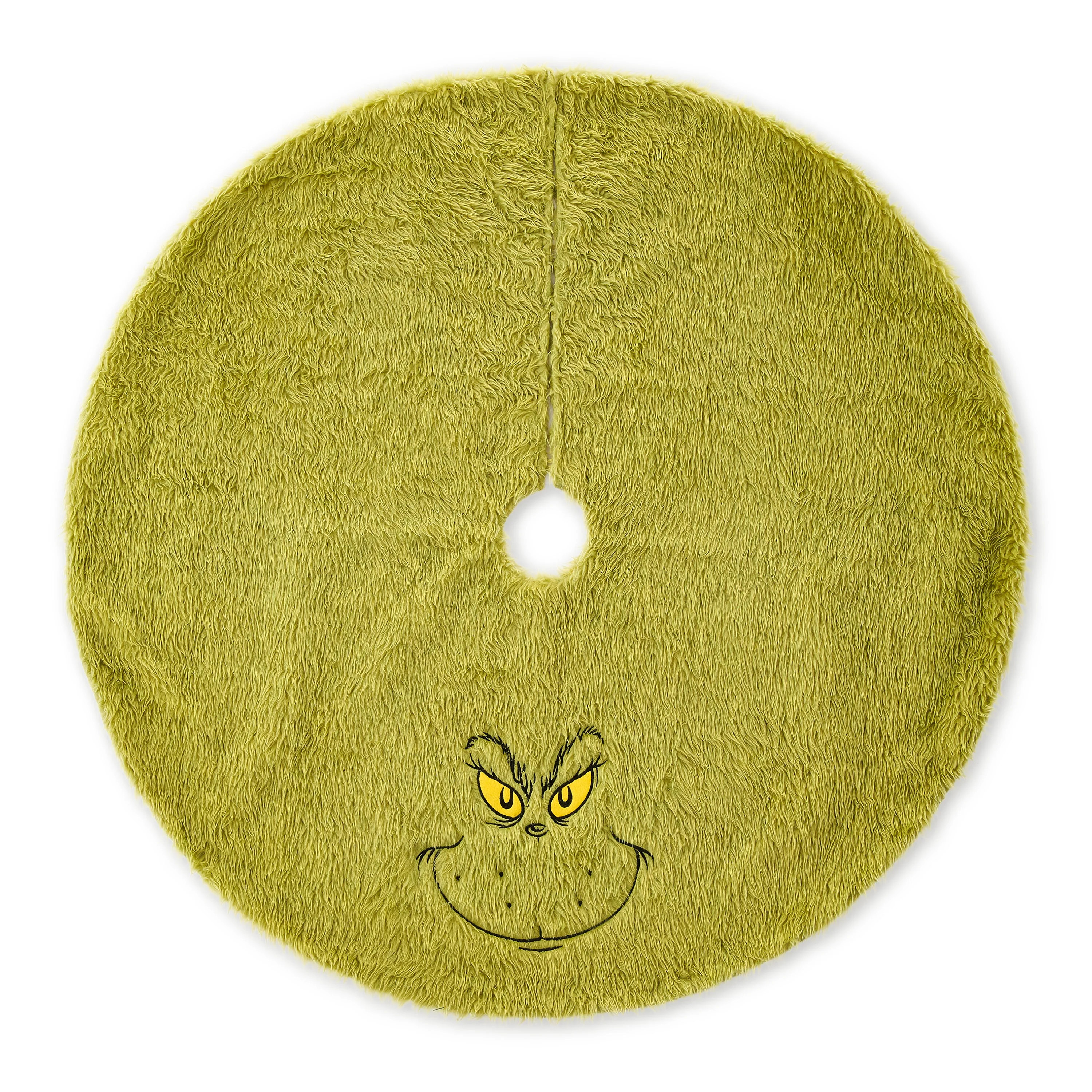 Dr Seuss' The Grinch Who Stole Christmas, Furry Tree Skirt , 48 inches Round, Embroderied - Walma... | Walmart (US)
