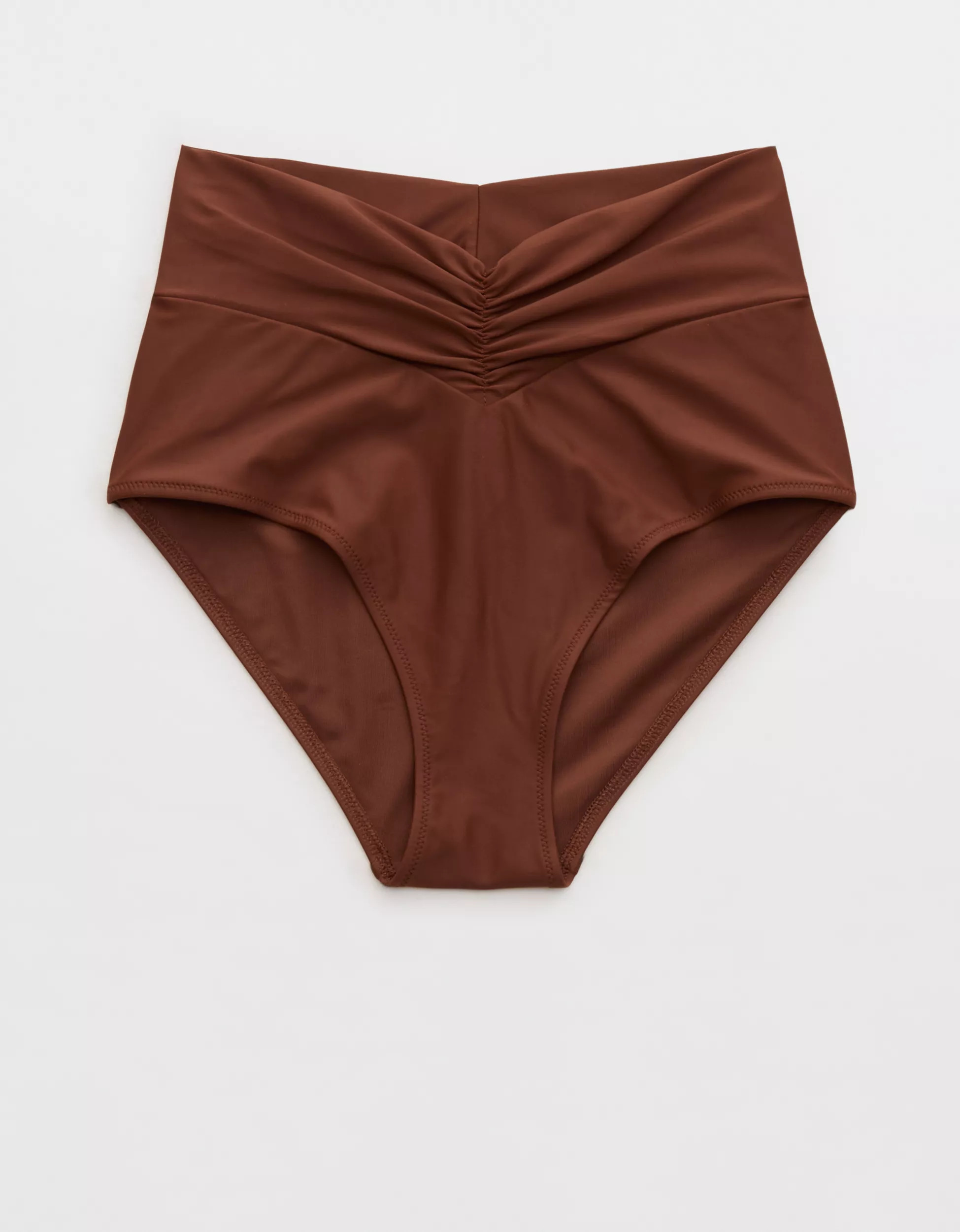 Aerie Ruched High Waisted Full Coverage Bikini Bottom | Aerie