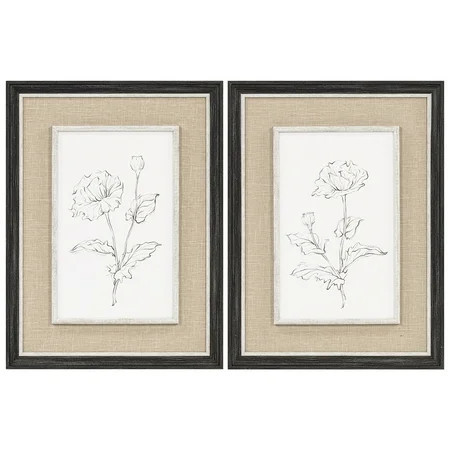 My Texas House Botanical Sketches Framed Art 2pc Set 18x24 | Walmart (US)