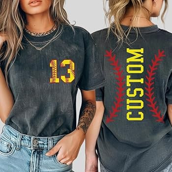 NAZENTI Personalized Softball Shirts with Player Name, Custom Softball Mom Outfits, Gifts for Sof... | Amazon (US)