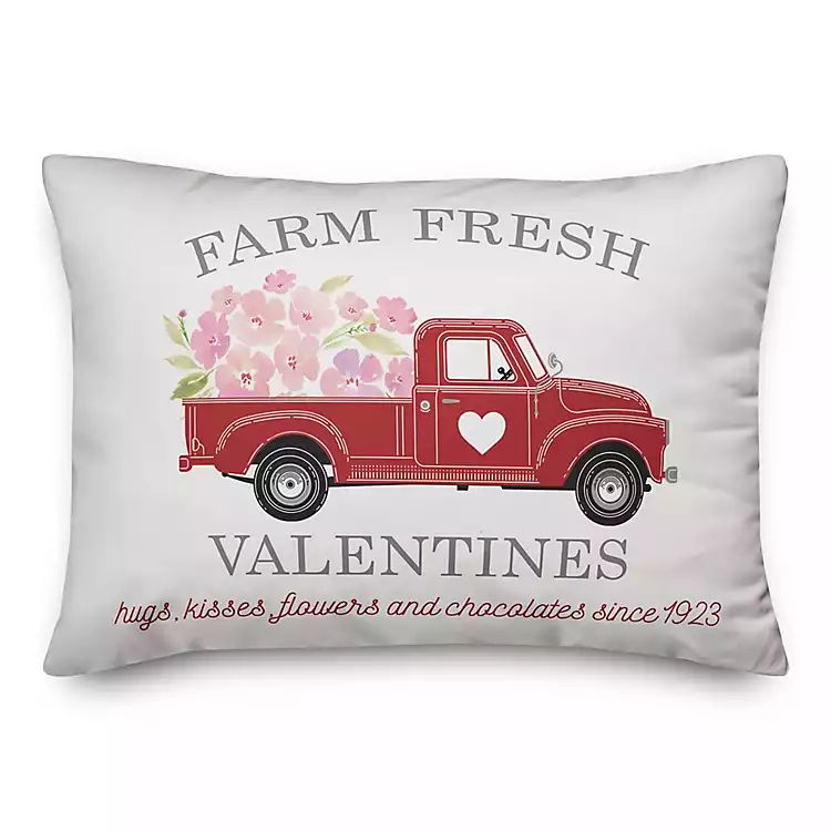 Farm Fresh Valentine Truck Pillow | Kirkland's Home