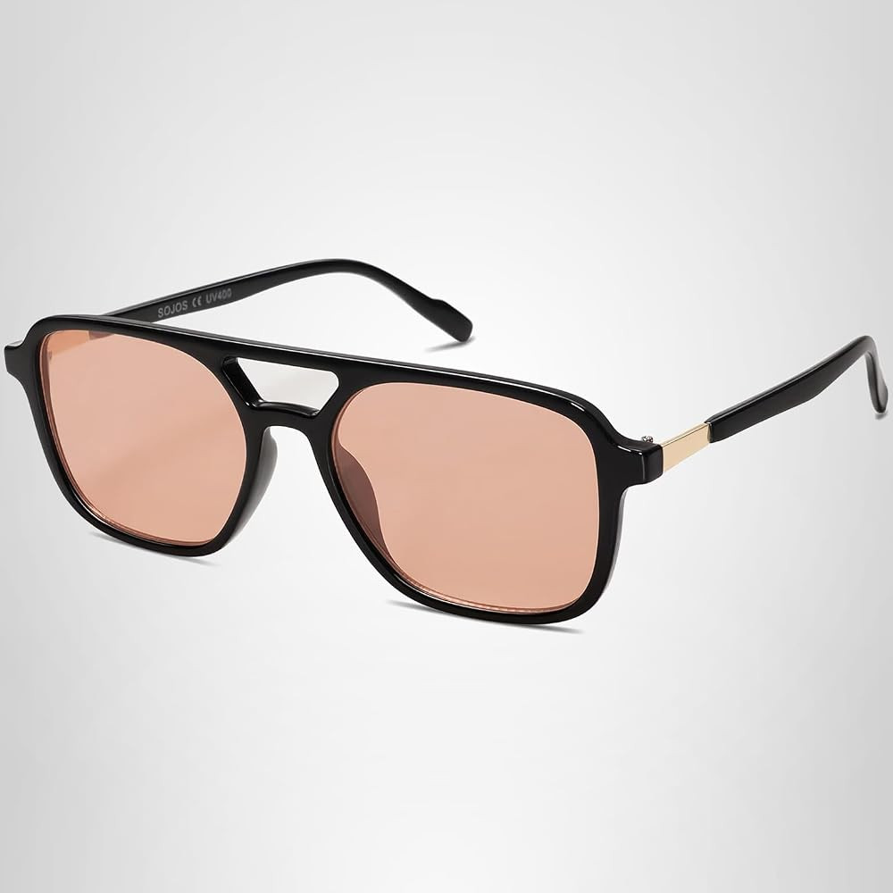 SOJOS Retro Aviator Sunglasses for Women Men,Trendy Rectangle Womens Mens Shades Sun Glasses SJ2202 | Amazon (US)