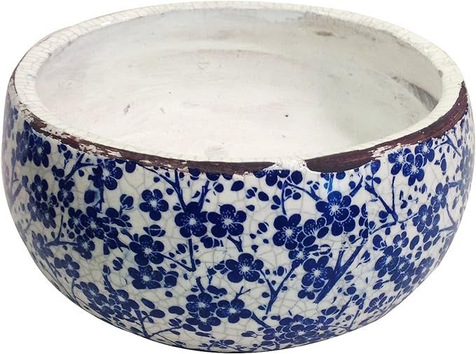 Old World Vintage Blue and White Floral Ceramic Garden Pots 2 Sizes Available (Large) | Amazon (US)